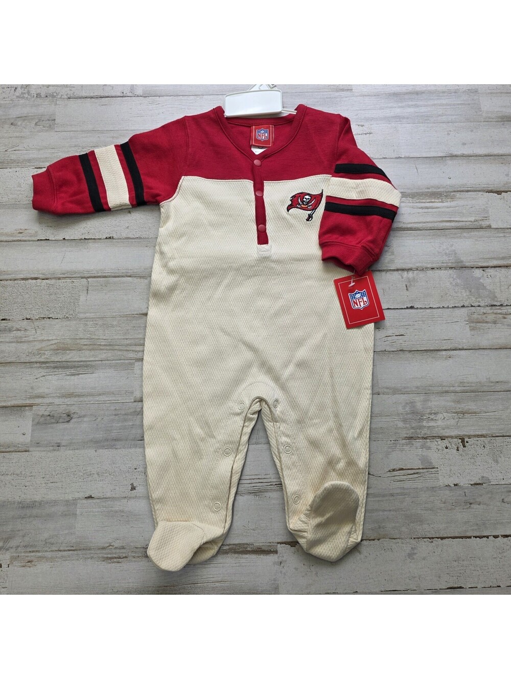 Tampa Bay Buccaneers Pajamas Baby Boy Girl 6/9 Month One Piece Footie Pjs - Gift